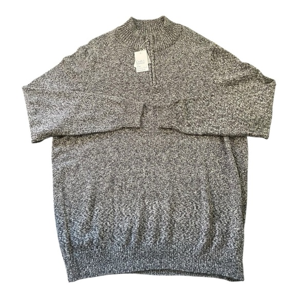 Croft & Barrow men's gray marled quarter-zip sweater Size: 2X - Picture 3 of 7